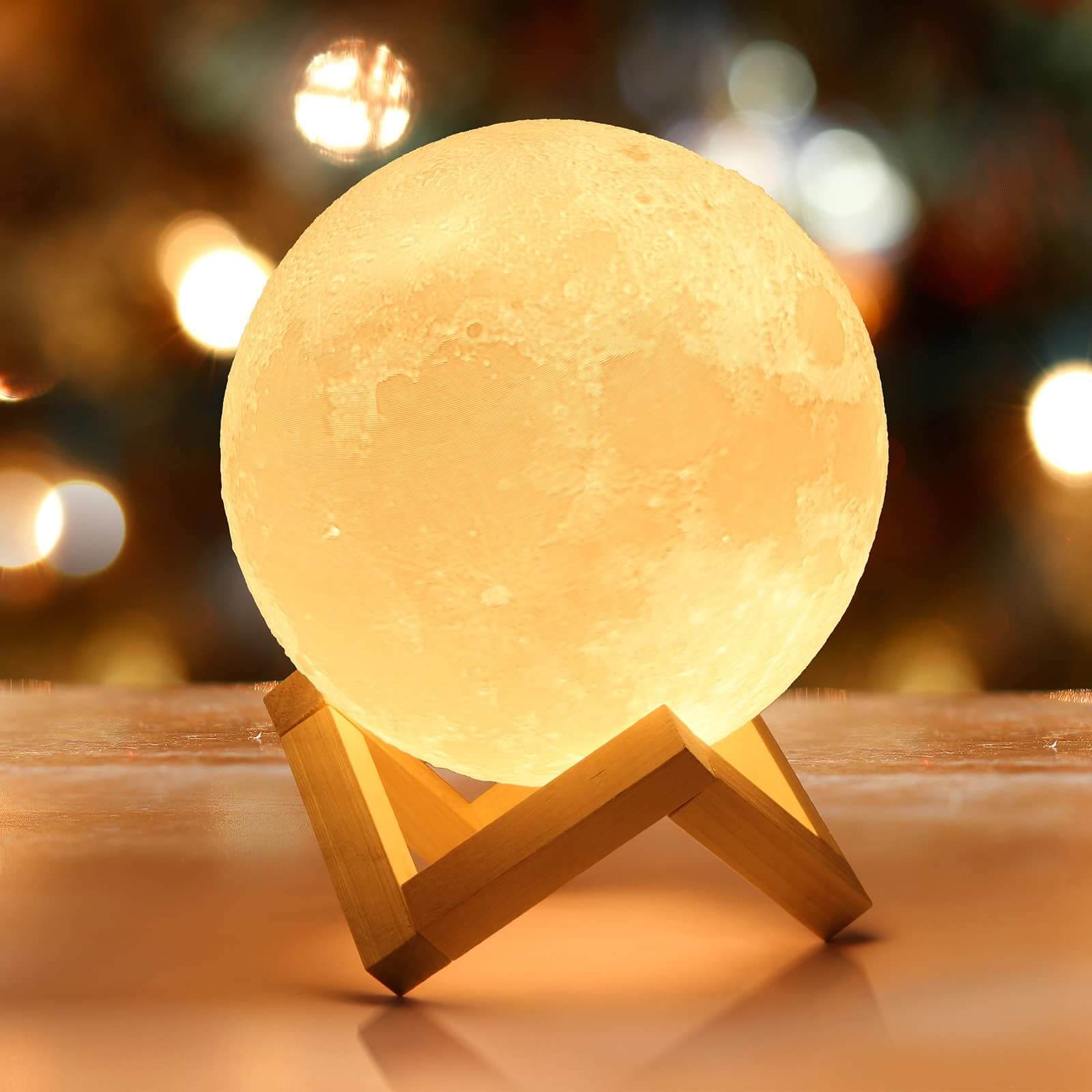 3D Led Moon Night Light lamps for Kids Gifts for Women, USB & Touch Control & Dimmable Moon Lamp with Stand, Creative Home Decoration (P-3125)
